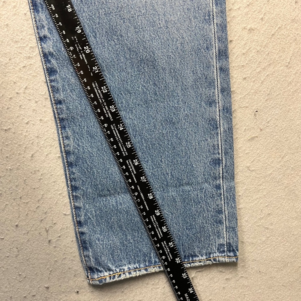 Levis Premium 501 93 Straight Jeans Mens 35x32 Light Wash Distressed 79830-0294 - Picture 2 of 11